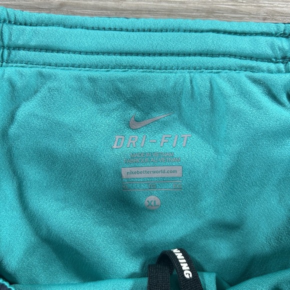 Men's Nike DriFit XL 5" Dark Grey/Teal Side Stripe Running Brief Lined Shorts - Picture 7 of 12